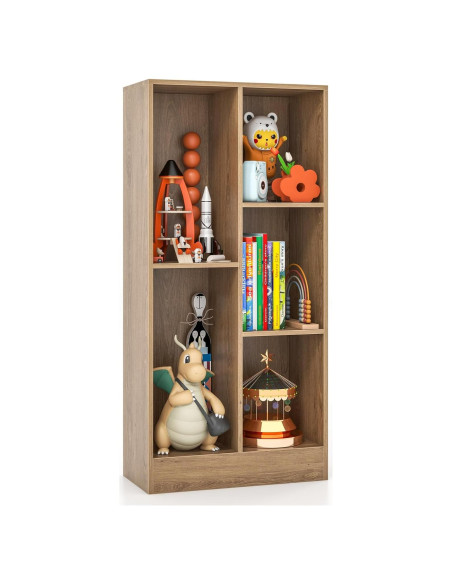 Estantería de Libros Costzon 5 Cubos 104 cm Madera Natural