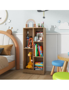 Estantería de Libros Costzon 5 Cubos 104 cm Madera Natural 2