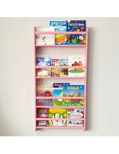 Estantería Montessori de Madera de Pino Rosa 4 Niveles 2