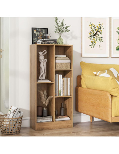 Estantería de Libros Costzon 5 Cubos 104 cm Madera Natural