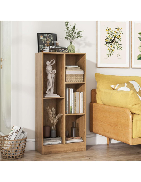 Estantería de Libros Costzon 5 Cubos 104 cm Madera Natural