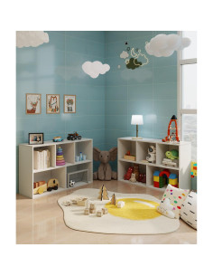 Organizador de Juguetes y Libros Montessori VPSMAT Blanco 5 Cubos 2