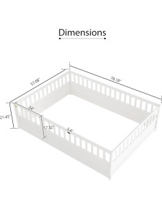 Cama de Suelo Completa KEIKI Blanca para Niños Montessori 2