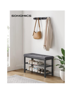 Banco para Zapatos SONGMICS ULBS57GYZ con Cojín Gris Oscuro 2