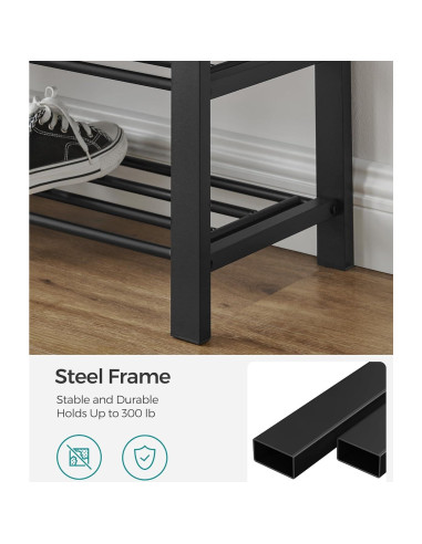 Banco para Zapatos SONGMICS ULBS57GYZ con Cojín Gris Oscuro