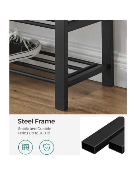 Banco para Zapatos SONGMICS ULBS57GYZ con Cojín Gris Oscuro