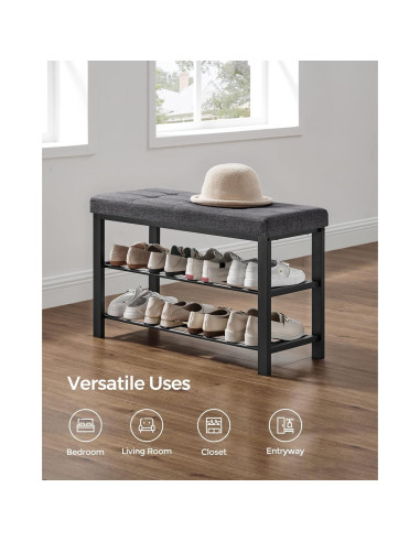 Banco para Zapatos SONGMICS ULBS57GYZ con Cojín Gris Oscuro