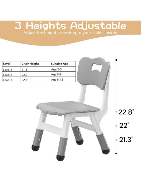 Sillas para Niños GAOMON Ajustables en Altura - Paquete de 2