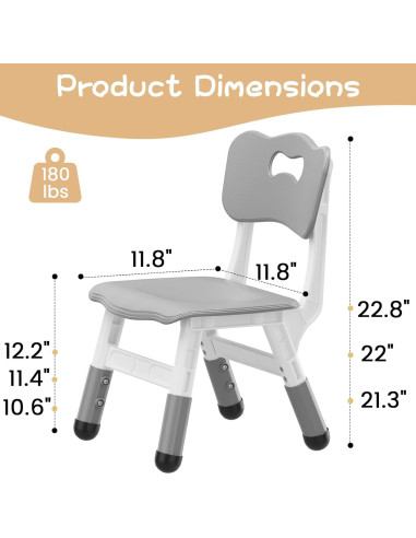 Sillas para Niños GAOMON Ajustables en Altura - Paquete de 2