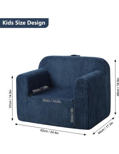 Sofá Infantil Getifun Azul 62x44 cm Espuma Suave
