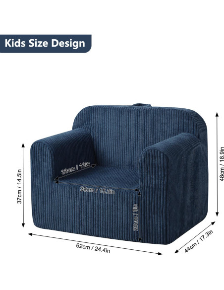Sofá Infantil Getifun Azul 62x44 cm Espuma Suave