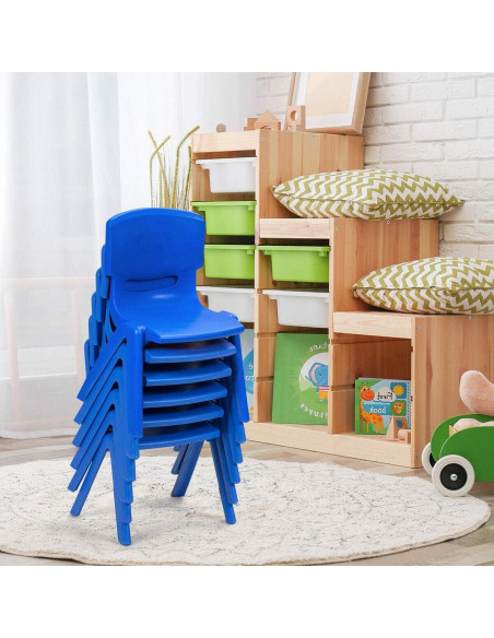 Sillas Apilables para Niños Costzon, Paquete de 6, Azul
