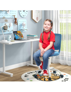 Silla de Escritorio Infantil Giantex Azul Ajustable Ergonómica 2