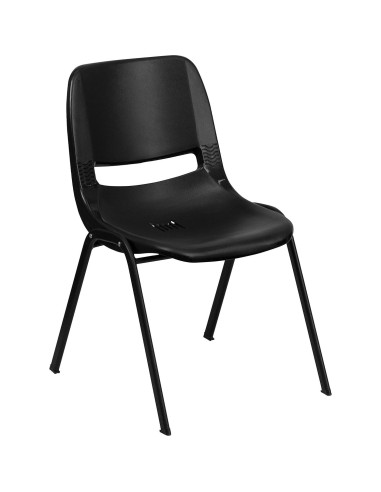 Silla Apilable Ergonómica EMMA + OLIVER Negra para Niños