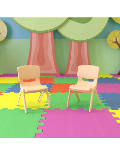 Silla Escolar Apilable EMMA + OLIVER Natural 27.31 cm Asiento 2