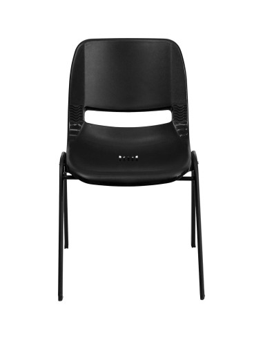 Silla Apilable Ergonómica EMMA + OLIVER Negra para Niños