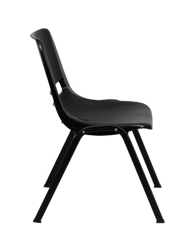 Silla Apilable Ergonómica EMMA + OLIVER Negra para Niños