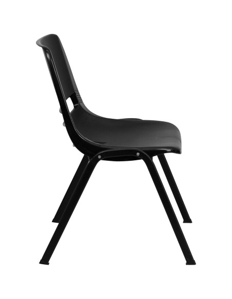 Silla Apilable Ergonómica EMMA + OLIVER Negra para Niños