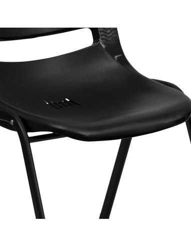 Silla Apilable Ergonómica EMMA + OLIVER Negra para Niños