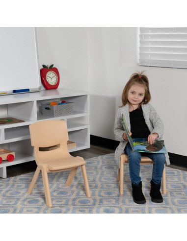 Silla Escolar Apilable EMMA + OLIVER Natural 27.31 cm Asiento