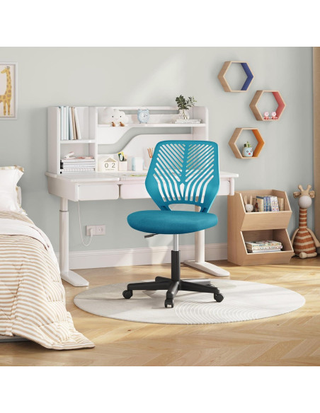 Silla de Oficina Infantil Yaheetech Turquesa Ajustable Ergonómica