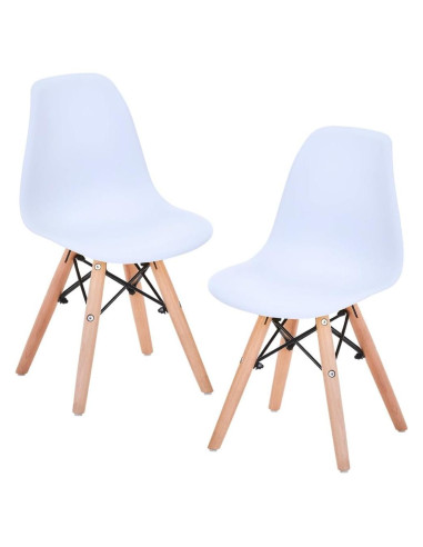 Juego de 2 Sillas Ergonómicas para Niños Pozbee Blancas