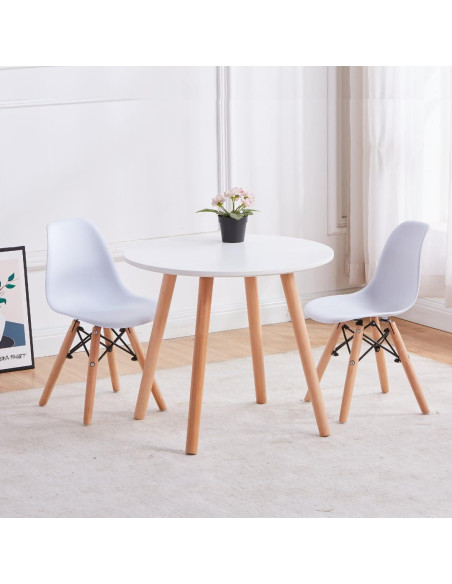 Juego de 2 Sillas Ergonómicas para Niños Pozbee Blancas