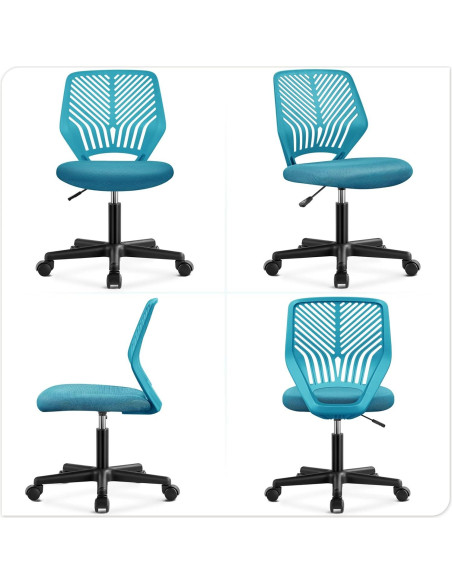 Silla de Oficina Infantil Yaheetech Turquesa Ajustable Ergonómica