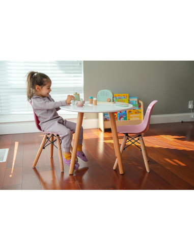 Juego de 2 Sillas Ergonómicas para Niños Pozbee Blancas