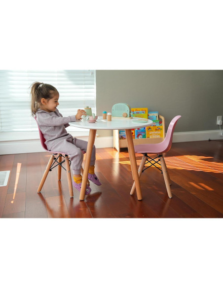 Juego de 2 Sillas Ergonómicas para Niños Pozbee Blancas