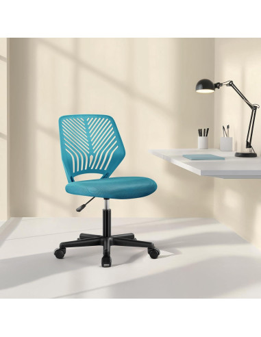 Silla de Oficina Infantil Yaheetech Turquesa Ajustable Ergonómica