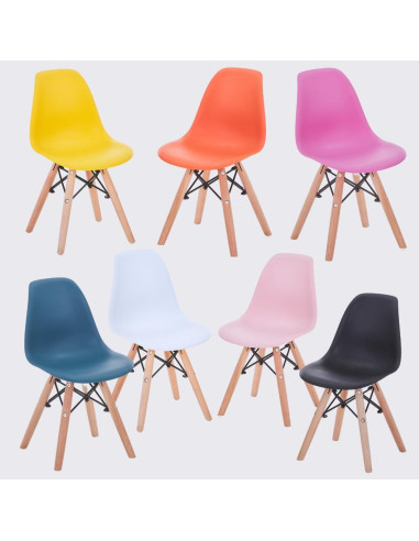 Juego de 2 Sillas Ergonómicas para Niños Pozbee Blancas