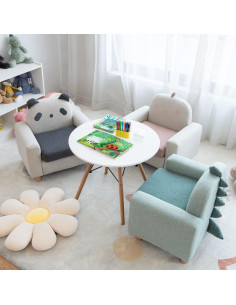 Sofá Infantil Costzon Panda con Estructura de Madera Sólida 2