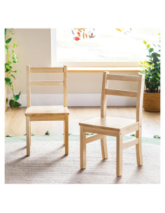 Conjunto de 2 Sillas de Madera GuíaCraft para Niños 3-5 Años