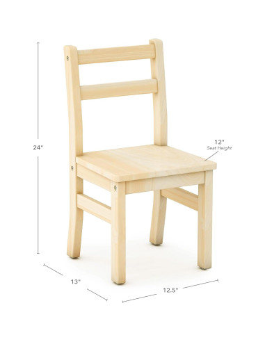 Conjunto de 2 Sillas de Madera GuíaCraft para Niños 3-5 Años