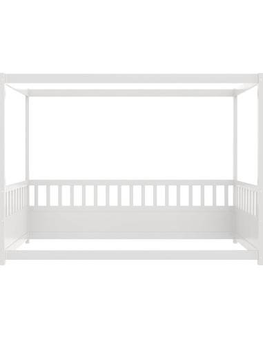 Cama Canopy Individual NUPczxg de Madera con Barandillas
