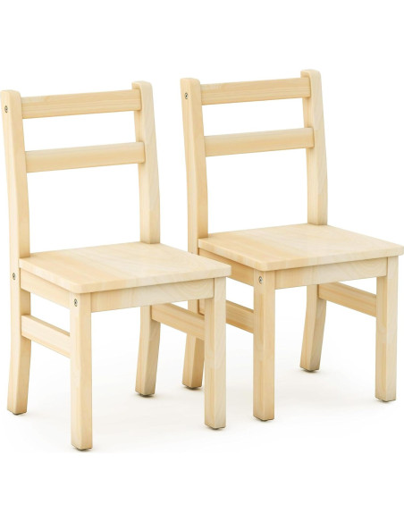 Conjunto de 2 Sillas de Madera GuíaCraft para Niños 3-5 Años
