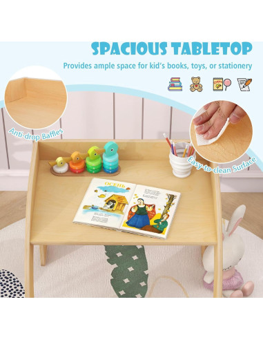 Conjunto Mesa y Sillas para Niños Costzon Madera Natural