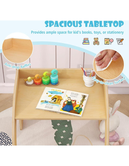 Conjunto Mesa y Sillas para Niños Costzon Madera Natural