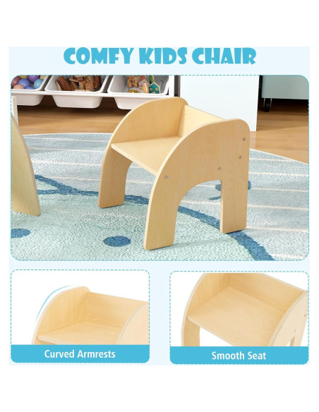 Conjunto Mesa y Sillas para Niños Costzon Madera Natural