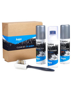 Kit de Cuidado de Calzado Kaps - Limpiador, Spray y Cepillo