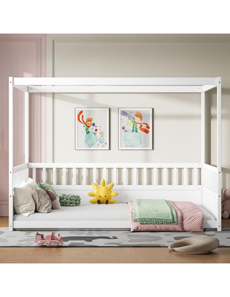 Cama Montessori Completa Ball & Cast con Dosel y Barandillas