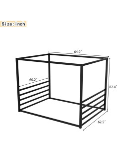 Estructura de Cama Montessori Queen Klwenas Maec Negra 2