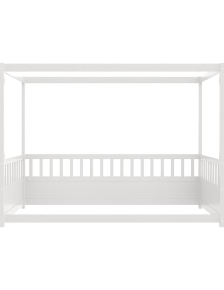 Cama Montessori Twin H.X.J. PERFECTLIFE con Dosel y Barandillas