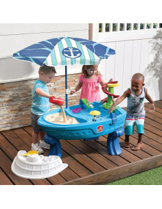 Mesa de Arena y Agua Step2 Fiesta Cruise con Paraguas 10 Accesorios 2