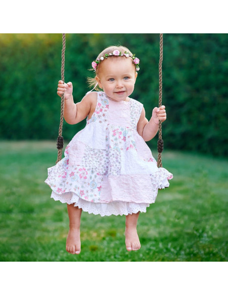 Columpio de Madera ¡Hey! Juega! para Niños, Ajustable, Marrón