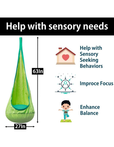 Hamaca Sensorial Inflable King Mills para Niños Autistas Verde