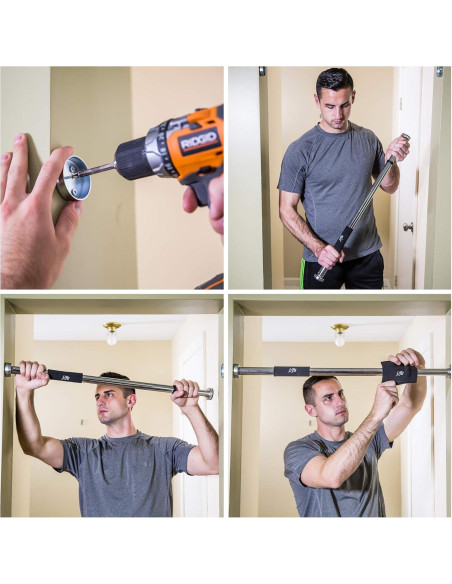 Barra de Dominadas JFIT Deluxe 40" Ajustable para Puerta