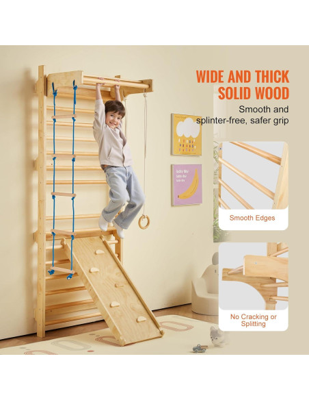 Gimnasio de Pared Sueco VEVOR 5 en 1 Madera 99.79 kg