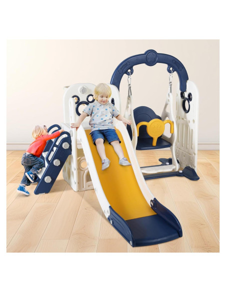 MAMIZO Tobogán y Columpio 7 en 1 para Niños Azul Oscuro